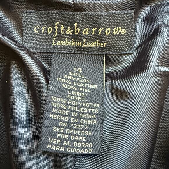 Y2K Croft & Barrow Black Leather Pants Size 14 - Picture 3 of 4